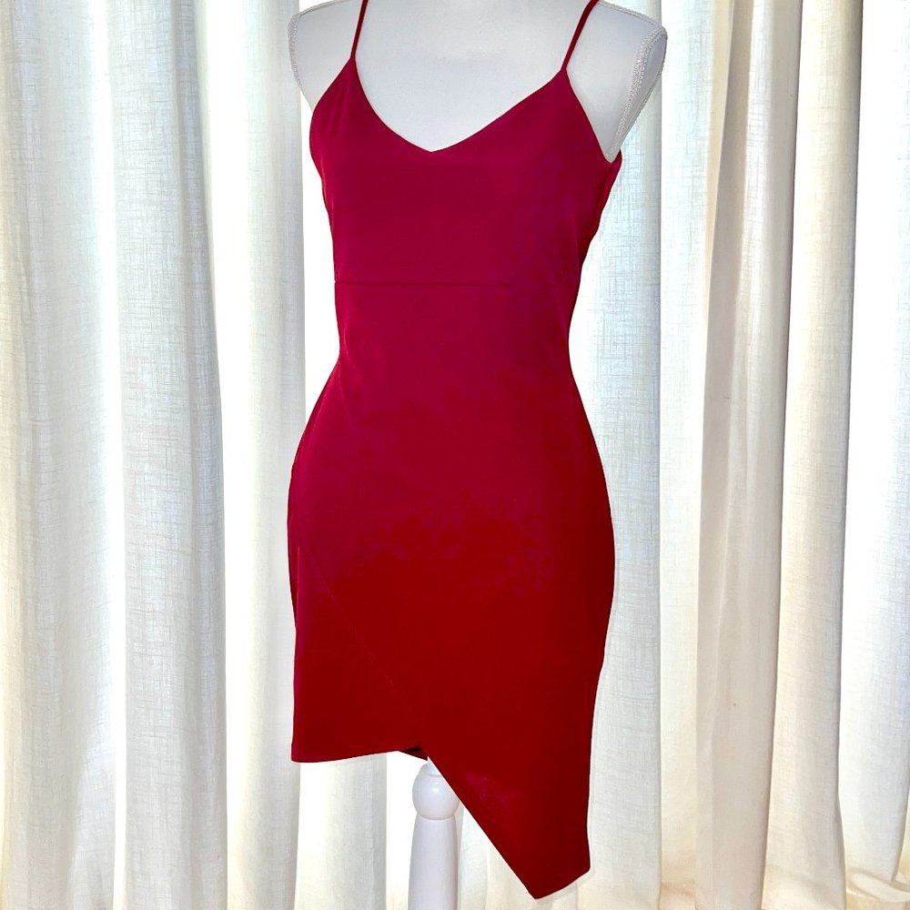 Sexy Little Red Dress with Asymmetric Hem by DRESSCODE LA, Size L